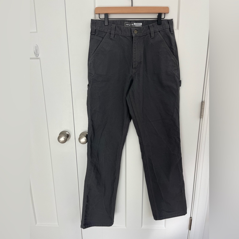 Carhartt Rugged Flex Relaxed Fit Canvas Work Pant 31 × 34 Mens Grey Carpenter